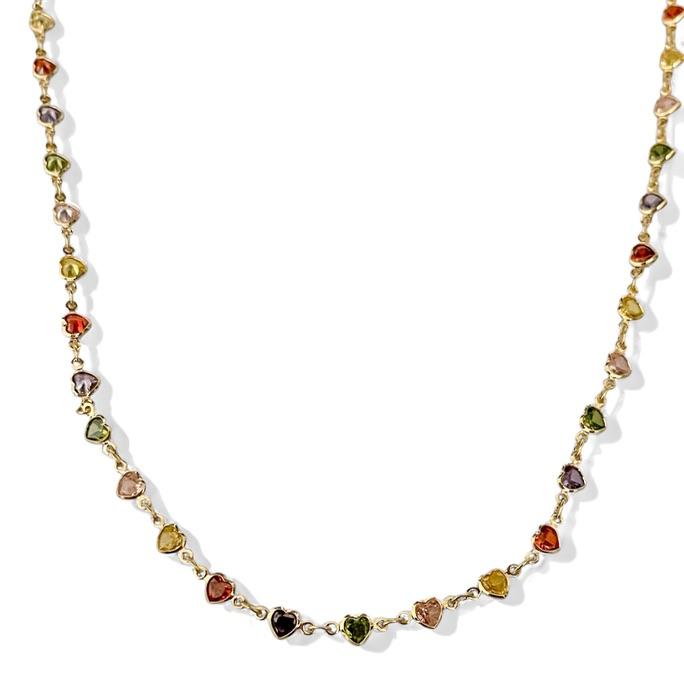 COLAR CHOKER CORAÇÃO ZIRCONIA COLOR