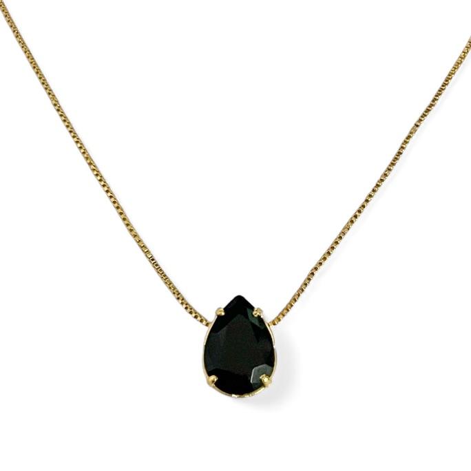COLAR PINGENTE GOTA ONIX