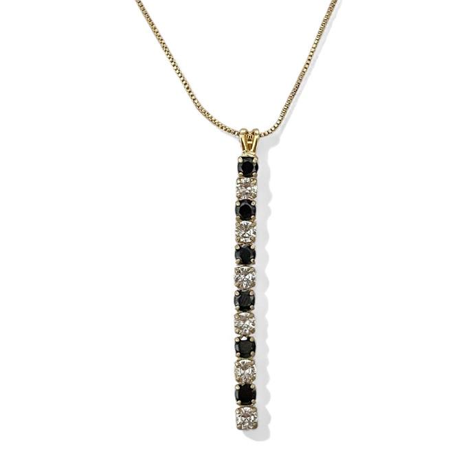 COLAR PINGENTE ZIRCONIA CRISTAL ONIX