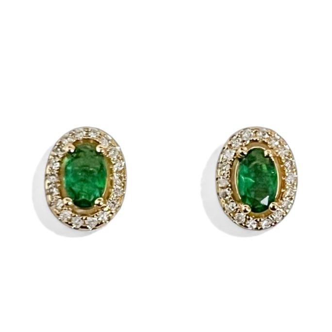 BRINCO OVAL PEDRA ESMERALDA ZIRCONIA CRISTAL