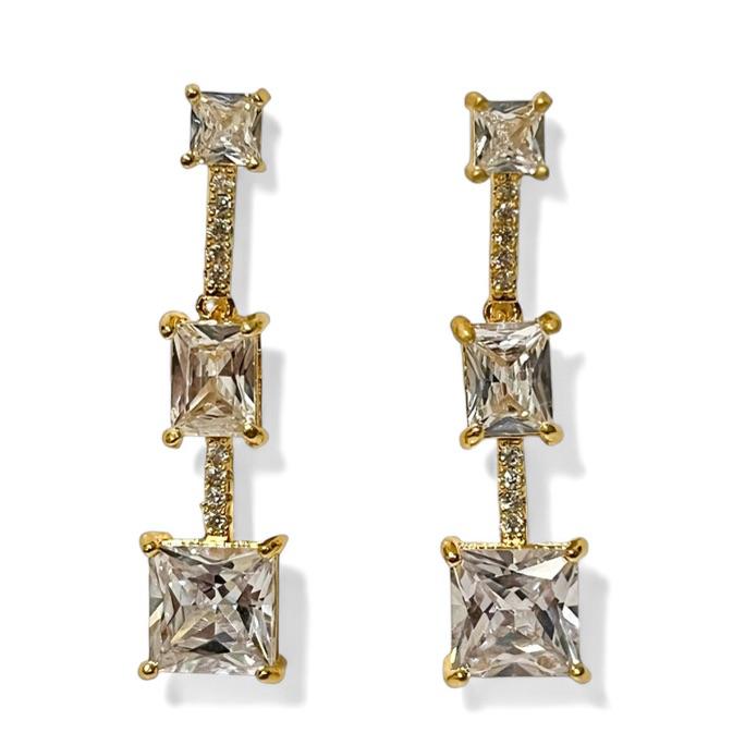 BRINCO PENDENTE PEDRA ZIRCONIA CRISTAL