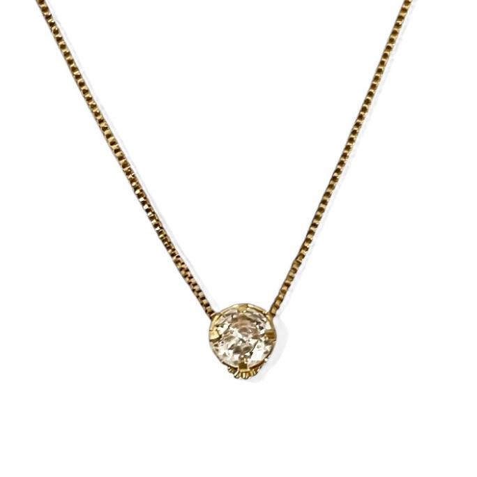 COLAR GRAVATA PINGENTE BOLINHA LISA ZIRCONIA CRISTAL