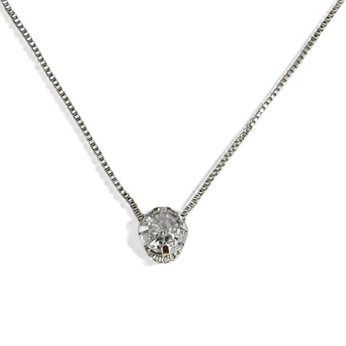 COLAR GRAVATA PINGENTE BOLINHA LISA ZIRCONIA CRISTAL