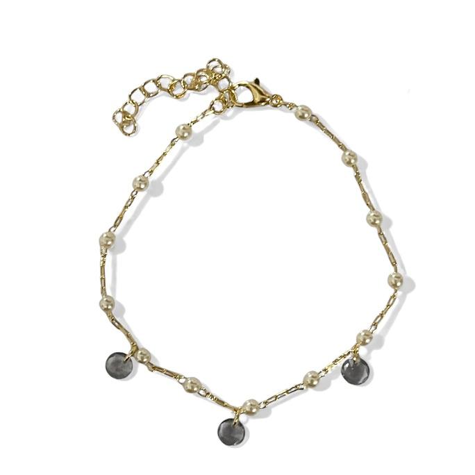 PULSEIRA CRISTAIS AZUL PEROLA