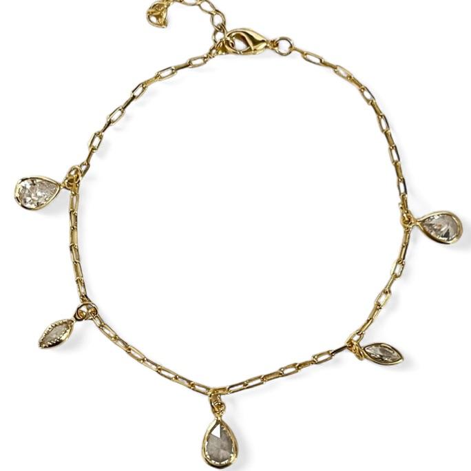 PULSEIRA PINGENTE GOTAS ZIRCONIA CRISTAL